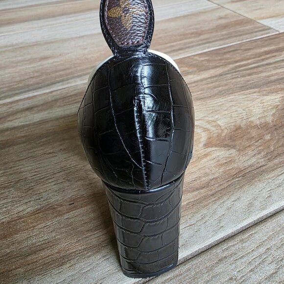 Louis Vuitton White Croc Embossed Leather & Leather MatchMake Block Heel Eur. 38 - Picture 11 of 16